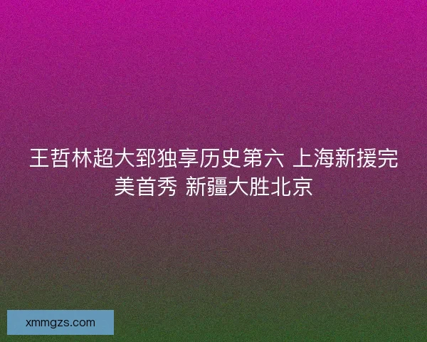 王哲林超大郅独享历史第六 上海新援完美首秀 新疆大胜北京