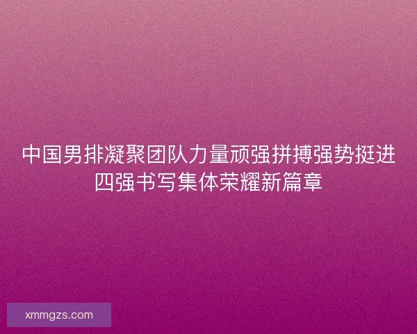 中国男排凝聚团队力量顽强拼搏强势挺进四强书写集体荣耀新篇章