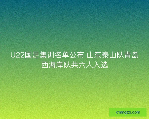 U22国足集训名单公布 山东泰山队青岛西海岸队共六人入选