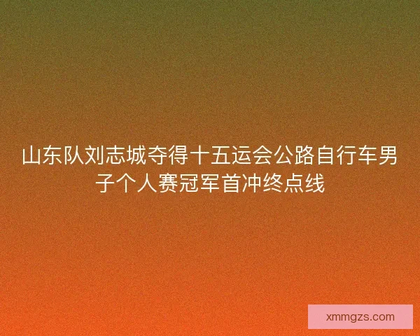 山东队刘志城夺得十五运会公路自行车男子个人赛冠军首冲终点线