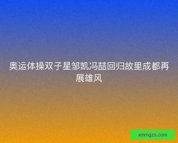奥运体操双子星邹凯冯喆回归故里成都再展雄风